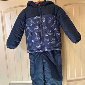 OshKosh B'Gosh Boys Dinosaur' Ski Jacket and Snowbib Snowsuit Set